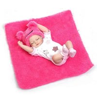 HKM-218643 28cm Reborn Silicone Baby Doll - Realistic Newborn Girl, Soft PVC Educational Toy for Ages 0-24 Months