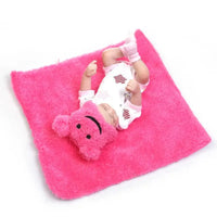 HKM-218643 28cm Reborn Silicone Baby Doll - Realistic Newborn Girl, Soft PVC Educational Toy for Ages 0-24 Months