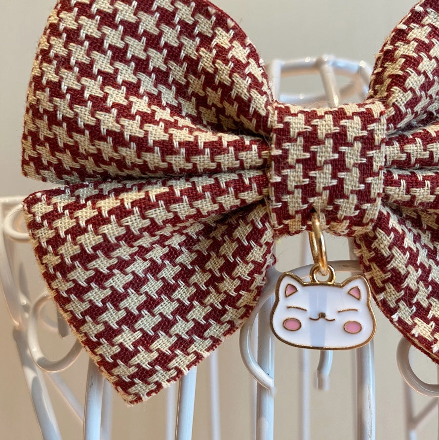 HKM-218643 Stylish Cat Bow Tie Collar with Bell - Multiple Color Options Available