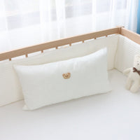 HKM-218771 Korean Cotton Bear Embroidery Headboard Pillow - Soft and Fluffy Comfort Pillow for Baby