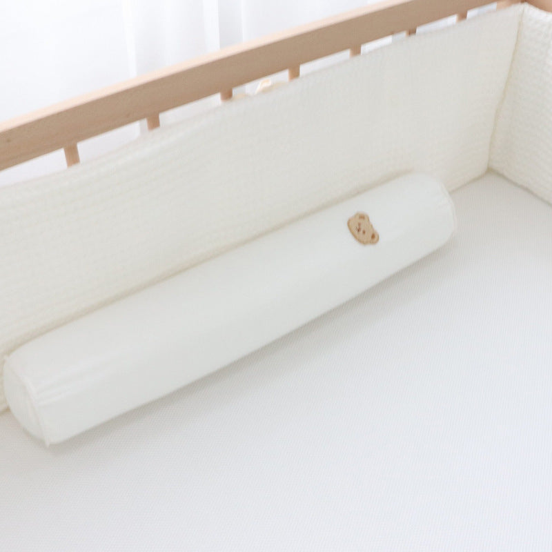 KTX-218771 Korean Cotton Bear Embroidery Headboard Pillow - Soft and Fluffy Comfort Pillow for Baby