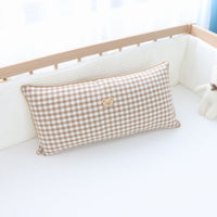 HKM-218771 Korean Cotton Bear Embroidery Headboard Pillow - Soft and Fluffy Comfort Pillow for Baby