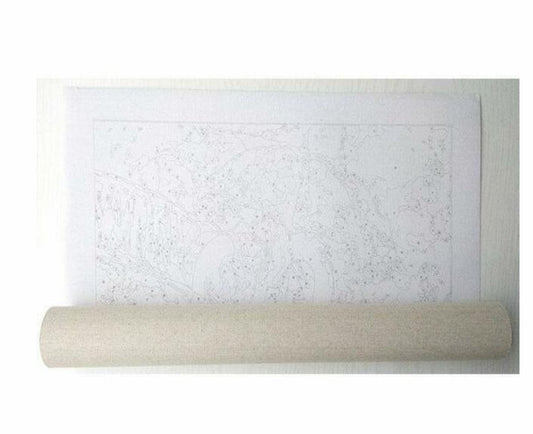 HKM-218963 DIY Painting By Numbers Kit - Linen Canvas with Brush, Paint, and Hook Included