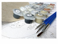 HKM-218963 DIY Painting By Numbers Kit - Linen Canvas with Brush, Paint, and Hook Included