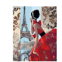 HKM-218963 DIY Painting By Numbers Kit - Linen Canvas with Brush, Paint, and Hook Included