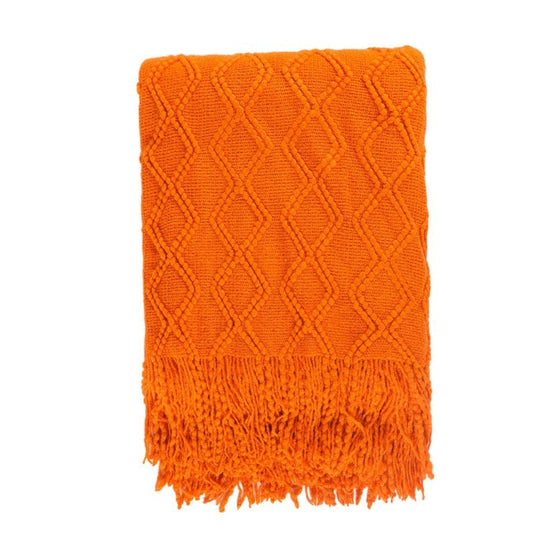HKM-218963 Nordic Knitted Acrylic Sofa Cover and Leisure Blanket, Geometric Pattern, Modern Design 127x152+15CM