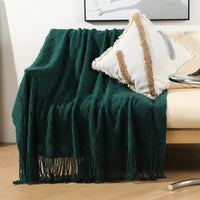 HKM-218963 Nordic Knitted Acrylic Sofa Cover and Leisure Blanket, Geometric Pattern, Modern Design 127x152+15CM