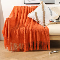 HKM-218963 Nordic Knitted Acrylic Sofa Cover and Leisure Blanket, Geometric Pattern, Modern Design 127x152+15CM