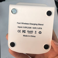 HKM-219027 Vertical Dual Coil Wireless Charger 10W Fast Charging Station with QI Standard Support