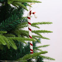 HKM-219091 Red and White Plastic Christmas Tree Crutches Prop Decorations - 17cm (Pack of 6)