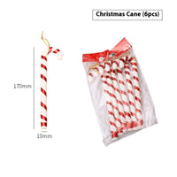 HKM-219091 Red and White Plastic Christmas Tree Crutches Prop Decorations - 17cm (Pack of 6)