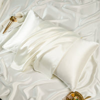 HKM-219091 Silk Pillowcase Set, Solid Color, 48cm x 74cm, Soft and Smooth Fabric