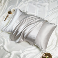 HKM-219091 Silk Pillowcase Set, Solid Color, 48cm x 74cm, Soft and Smooth Fabric