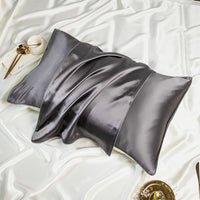 HKM-219091 Silk Pillowcase Set, Solid Color, 48cm x 74cm, Soft and Smooth Fabric