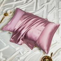 HKM-219091 Silk Pillowcase Set, Solid Color, 48cm x 74cm, Soft and Smooth Fabric
