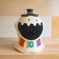 HKM-219411 Ceramic Pumpkin Ornaments for Christmas - Nordic Style Decorations in Blue & Yellow