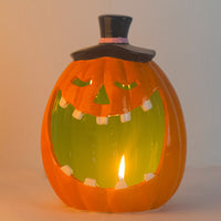 HKM-219411 Ceramic Pumpkin Ornaments for Christmas - Nordic Style Decorations in Blue & Yellow