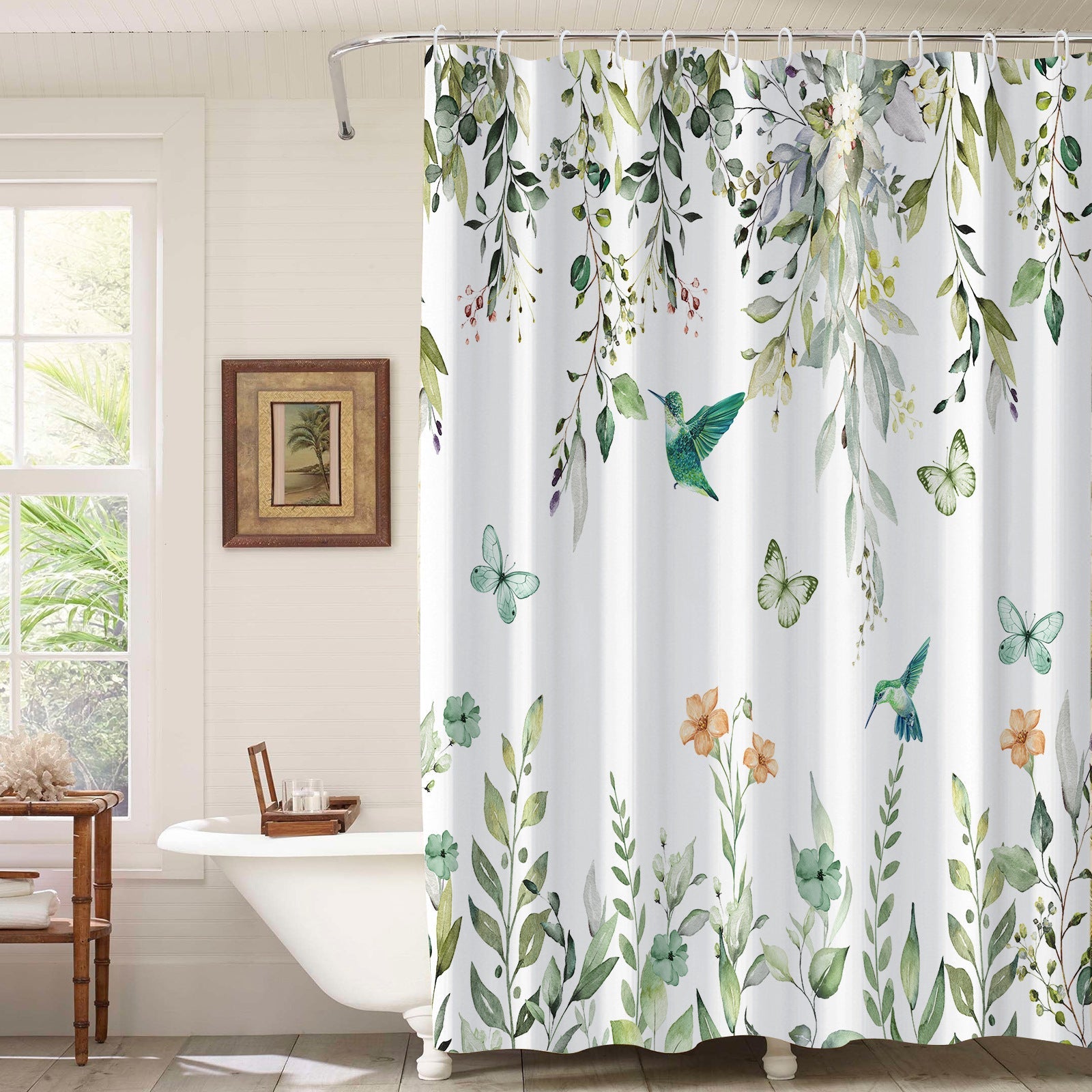 KTX-219667 Waterproof Mildew-proof 3D Floral Bathroom Curtain - Modern Design, Multiple Sizes Available