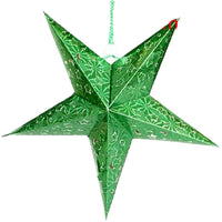 HKM-219731 Five-Pointed Star Christmas Ornaments in Gold, Red, Blue, Green, Silver - 30cm, 45cm, 60cm
