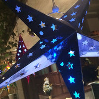 HKM-219731 Five-Pointed Star Christmas Ornaments in Gold, Red, Blue, Green, Silver - 30cm, 45cm, 60cm