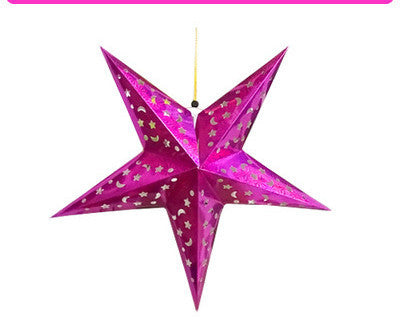 HKM-219731 Five-Pointed Star Christmas Ornaments in Gold, Red, Blue, Green, Silver - 30cm, 45cm, 60cm