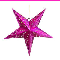 HKM-219731 Five-Pointed Star Christmas Ornaments in Gold, Red, Blue, Green, Silver - 30cm, 45cm, 60cm