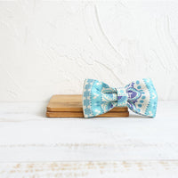 HKM-219795 Blue Polyester Pet Bow Tie Collar - Adjustable Sizes XS to XL