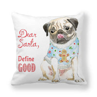 HKM-219795 Christmas Cartoon Cute Dog Peach Skin Fabric Pillow Cover - 45x45cm, Plush Material, Chinese Style, Multiple Colors