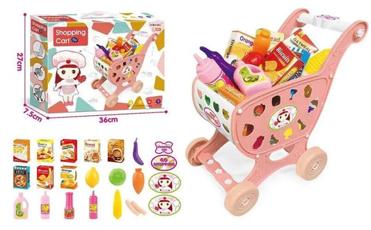HKM-219795 Supermarket Grocery Store Toy Set with Shopping Cart for Kids Ages 2-13