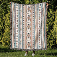 HKM-219923 Multifunctional Cotton Sofa Blanket Cover with Geometric Patterns in Various Sizes and Colors