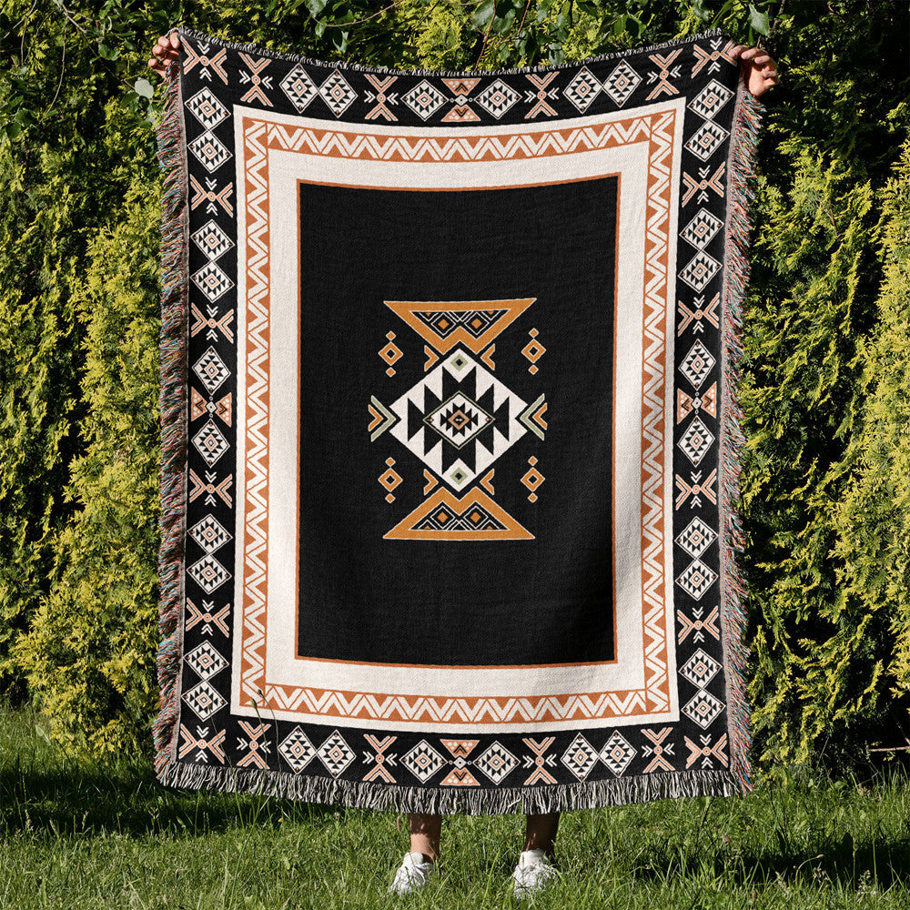 HKM-219923 Multifunctional Cotton Sofa Blanket Cover with Geometric Patterns in Various Sizes and Colors