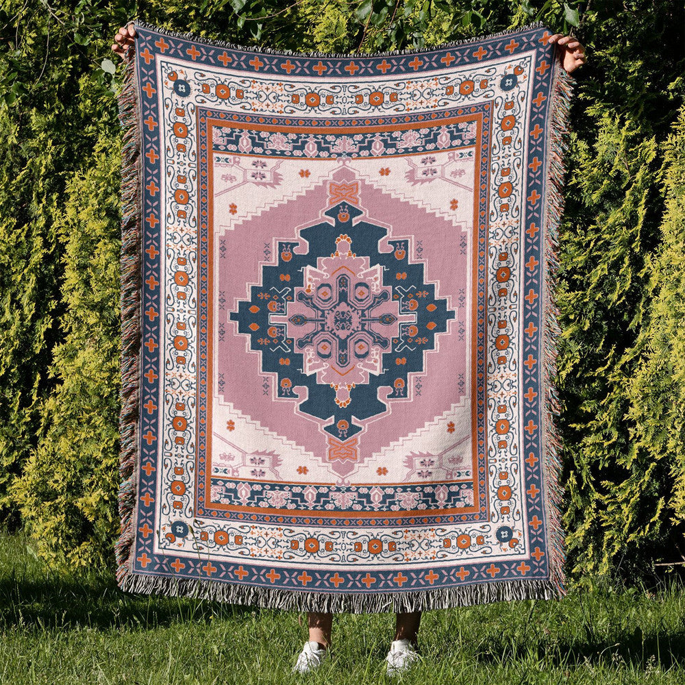HKM-219923 Multifunctional Cotton Sofa Blanket Cover with Geometric Patterns in Various Sizes and Colors