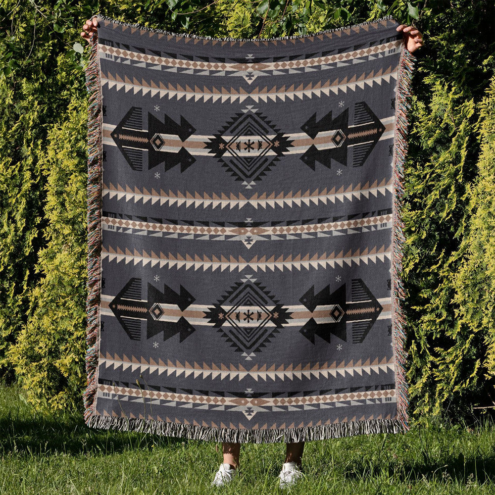 HKM-219923 Multifunctional Cotton Sofa Blanket Cover with Geometric Patterns in Various Sizes and Colors