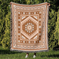 HKM-219923 Multifunctional Cotton Sofa Blanket Cover with Geometric Patterns in Various Sizes and Colors