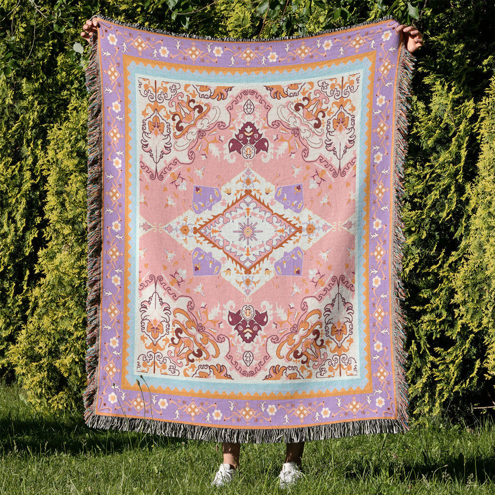 HKM-219923 Multifunctional Cotton Sofa Blanket Cover with Geometric Patterns in Various Sizes and Colors