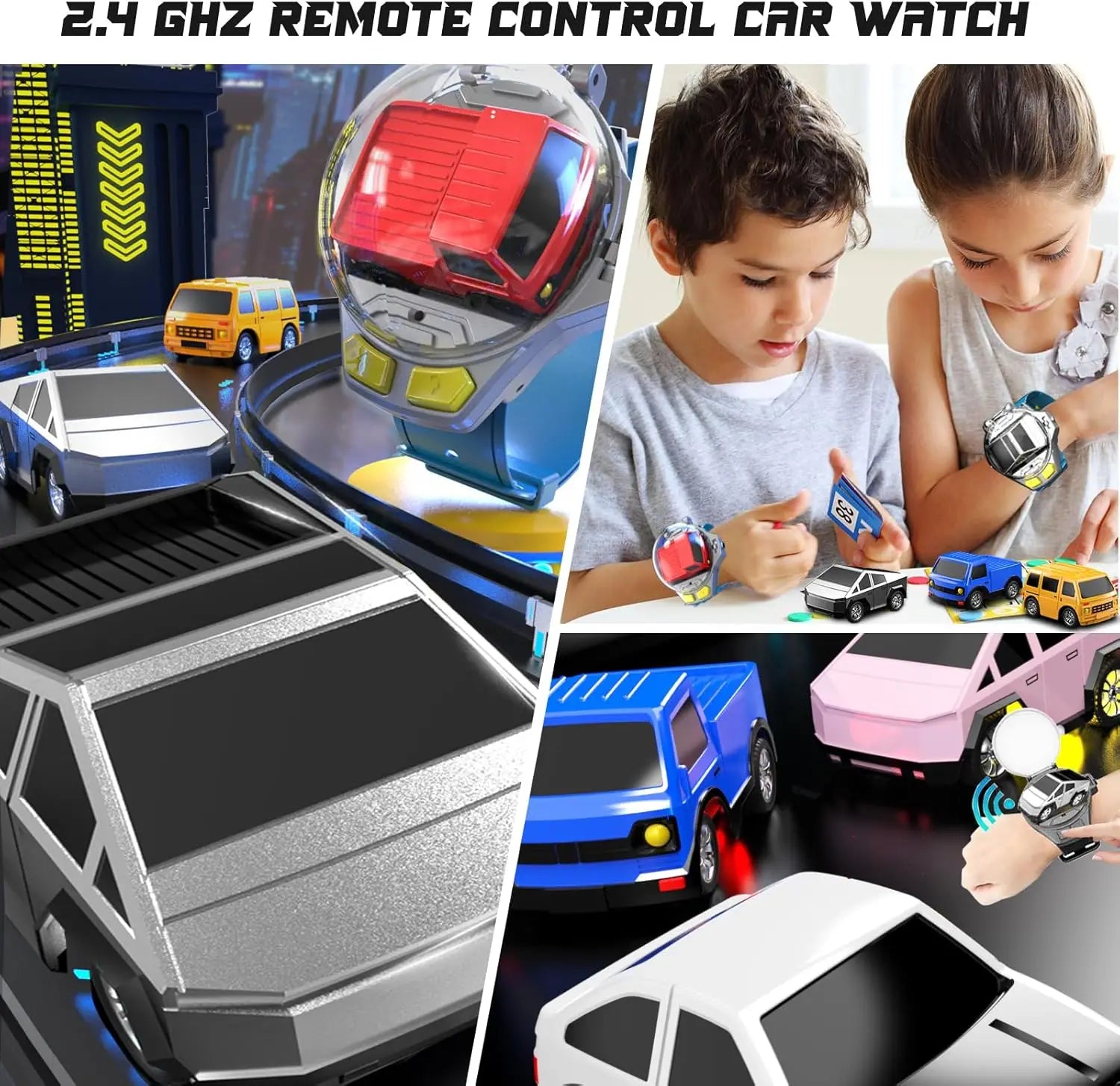 HKM-220115 Mini Handheld Alloy Remote Control Racing Car with Lights - Rechargeable 2.4G Wireless Toy Vehicle