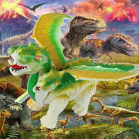 HKM-220371 Electric Walking Simulation Dinosaur Toy with Light Projection and Raw Egg for Children