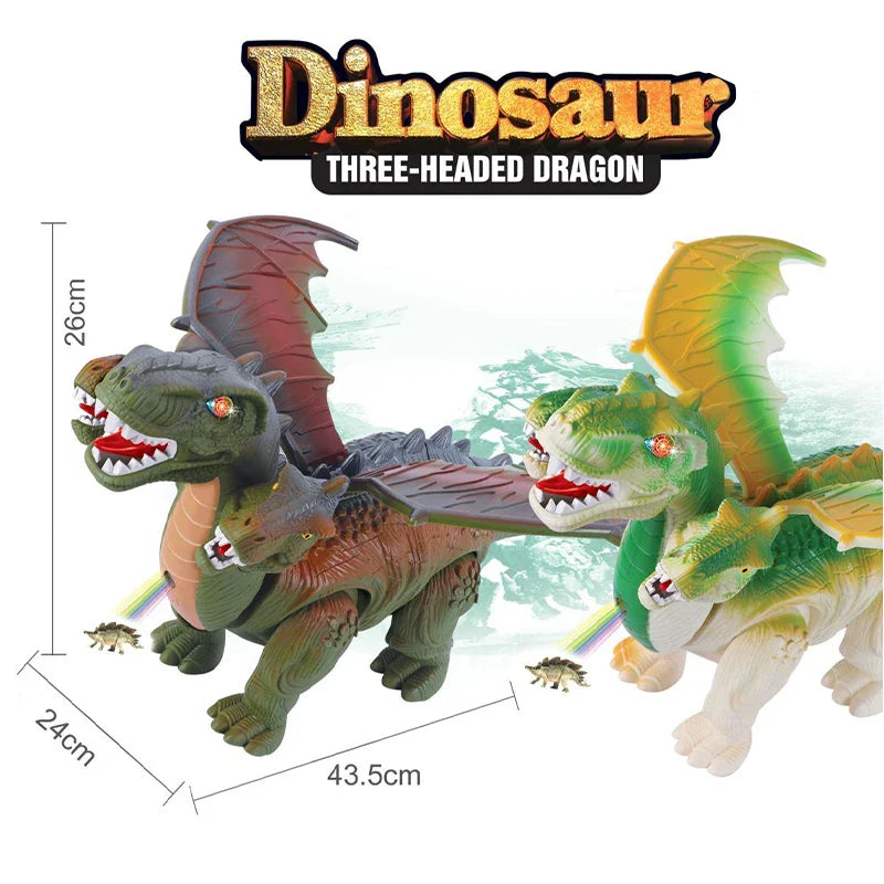 HKM-220371 Electric Walking Simulation Dinosaur Toy with Light Projection and Raw Egg for Children