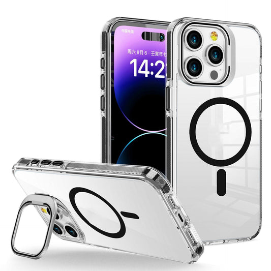 HKM-220371 Transparent Metal Invisible Frame Bracket for iPhone 11, 12, 13, 14 Series with Magnetic Suction and Anti-Fingerprint Features