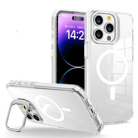 HKM-220371 Transparent Metal Invisible Frame Bracket for iPhone 11, 12, 13, 14 Series with Magnetic Suction and Anti-Fingerprint Features