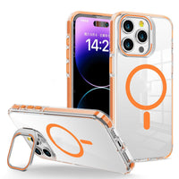HKM-220371 Transparent Metal Invisible Frame Bracket for iPhone 11, 12, 13, 14 Series with Magnetic Suction and Anti-Fingerprint Features