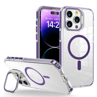 HKM-220371 Transparent Metal Invisible Frame Bracket for iPhone 11, 12, 13, 14 Series with Magnetic Suction and Anti-Fingerprint Features