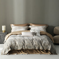 HKM-220435 American Retro Style Long-staple Cotton Jacquard Bedding Set - 4-Piece Floral Design for 1.5-2.0 M Beds