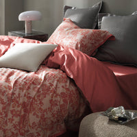 HKM-220435 American Retro Style Long-staple Cotton Jacquard Bedding Set - 4-Piece Floral Design for 1.5-2.0 M Beds