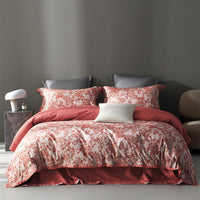 HKM-220435 American Retro Style Long-staple Cotton Jacquard Bedding Set - 4-Piece Floral Design for 1.5-2.0 M Beds