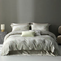 HKM-220435 American Retro Style Long-staple Cotton Jacquard Bedding Set - 4-Piece Floral Design for 1.5-2.0 M Beds