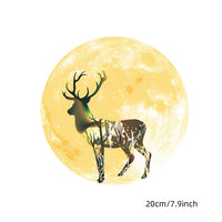 HKM-220563 Medium Christmas Moon Wall Stickers, PVC Mural Decor for Bedroom