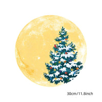 HKM-220563 Medium Christmas Moon Wall Stickers, PVC Mural Decor for Bedroom