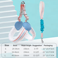 HKM-220627 Breathable Summer Dog Leash and Chest Vest for Small to Medium Breeds