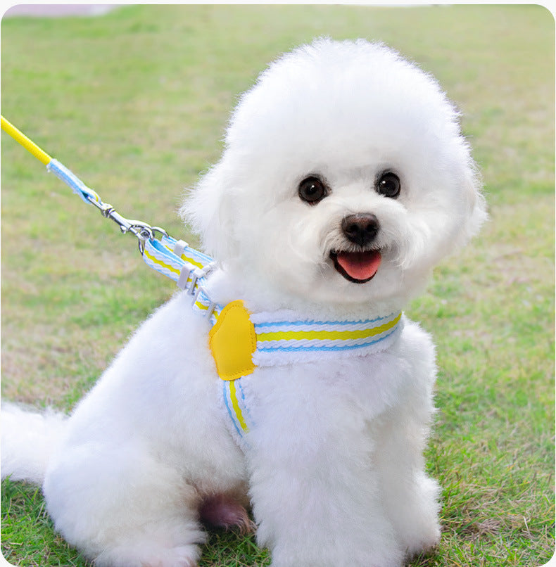 HKM-220627 Breathable Summer Dog Leash and Chest Vest for Small to Medium Breeds